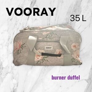 *👌*EUC* VOORAY | XL - 35 L | Gray & Floral print Duffel burner gym bag